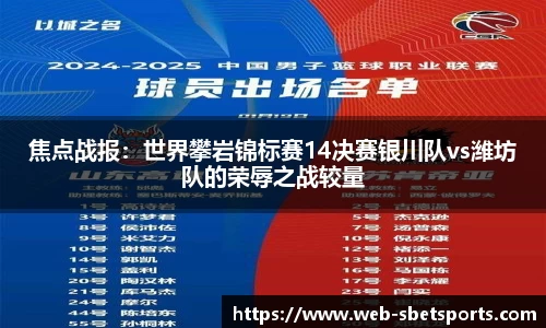 焦点战报：世界攀岩锦标赛14决赛银川队vs潍坊队的荣辱之战较量